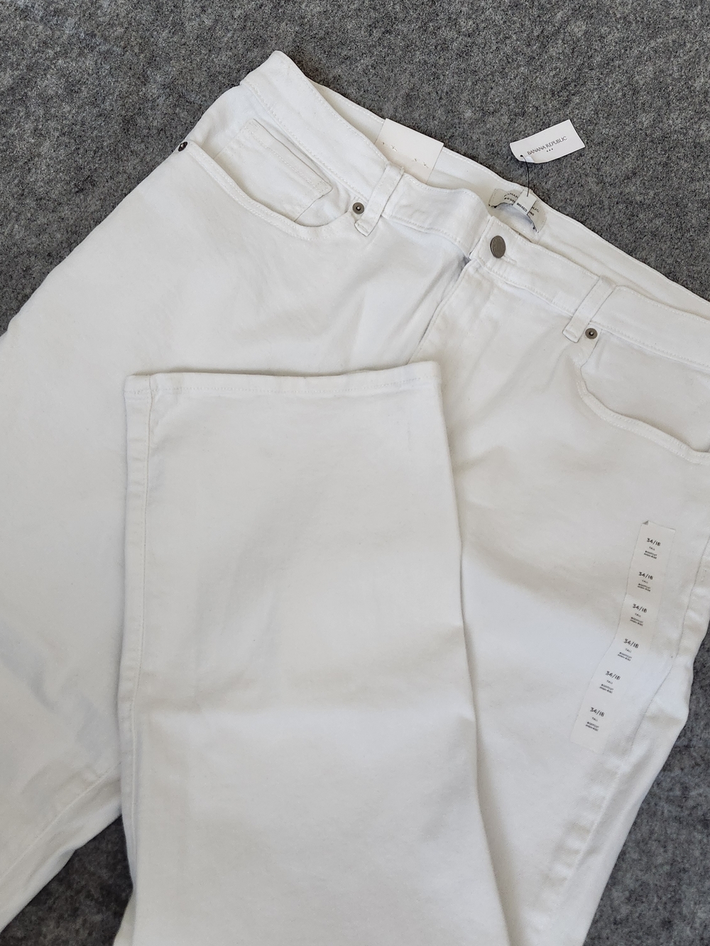 NWT Banana Republic Bootcut Cropped Jeans Women's 34/18 Tall White High Rise